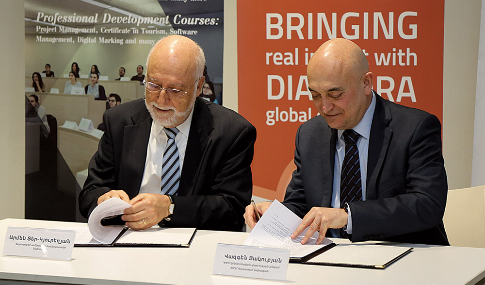 The signing of the contract to launch the program