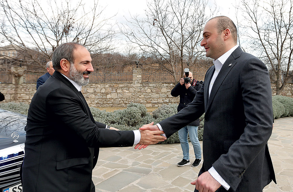 Nikol Pashinyan and Mamouka Bakhtadze