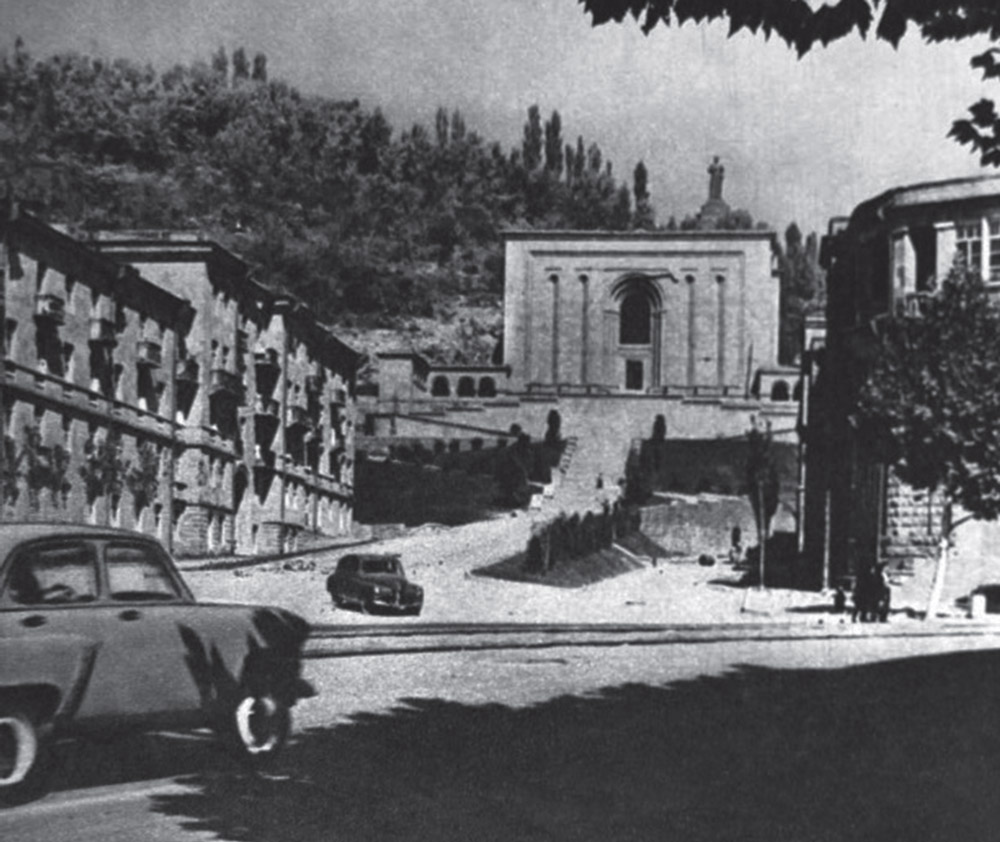 Matenadaran with Stalin’s monument on the background, 1950's