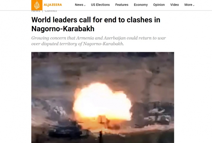International media coverage of the conflagration in Artsakh (Nagorno-Karabakh)