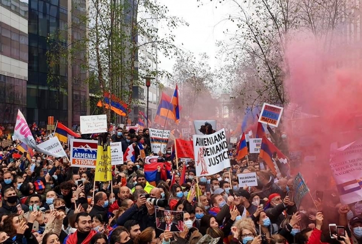 Demonstrating against Azerbaijani aggression: Belgium